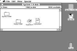 Il desktop del Macintosh 128k