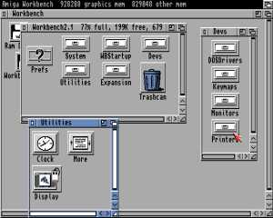 Il Workbench 2.1 perfezionava quanto già offerto dal 2.04 Il Workbench 2.1 perfezionava quanto già offerto dal 2.04