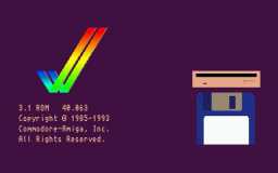 La schermata di avvio dell'Amiga 1200